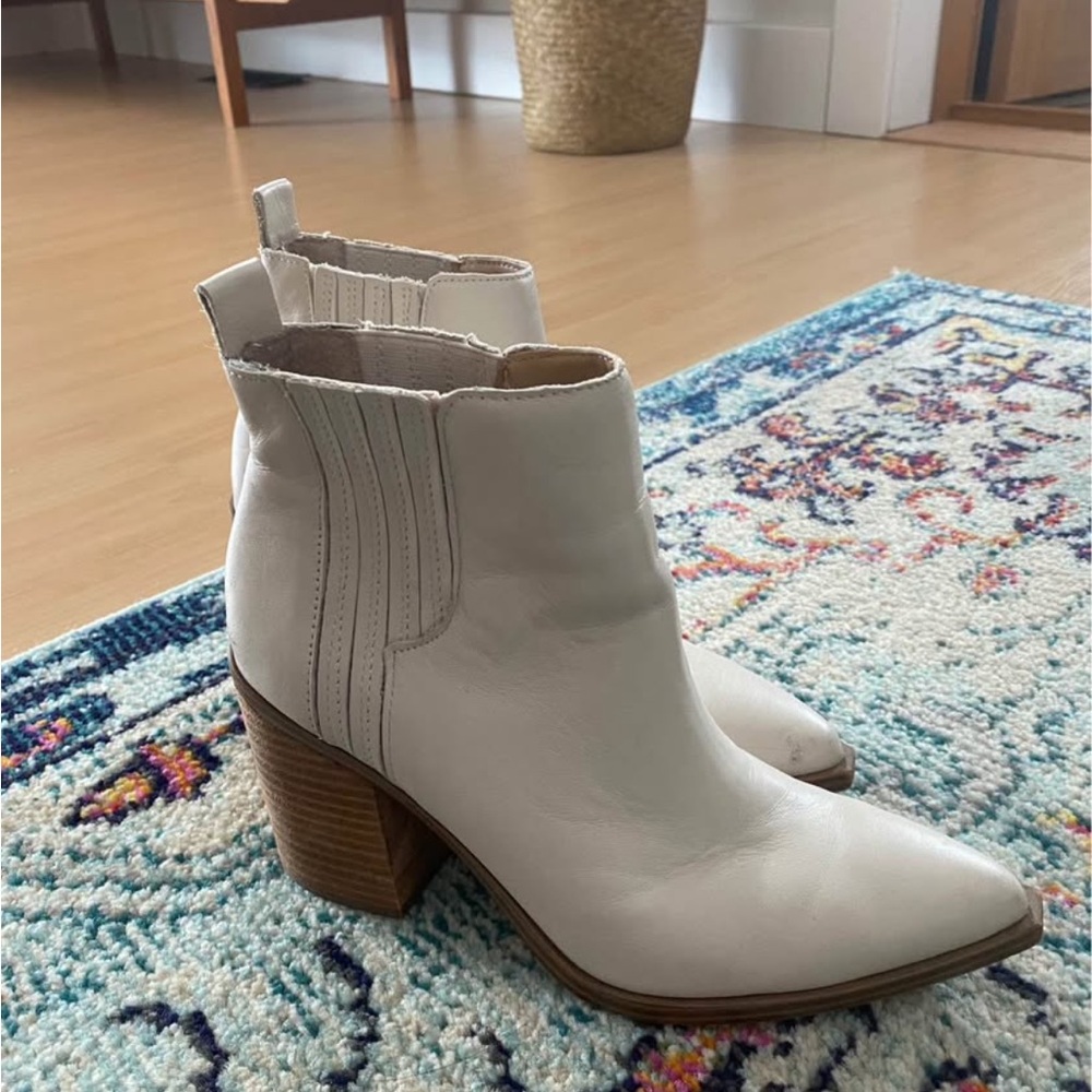 Steve Madden White Ankle Boots
